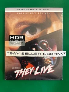 They Live 4K UHD Blu-ray + Blu-Ray & Slipcover see all pictures New Free Shiping - Foto 1 di 16