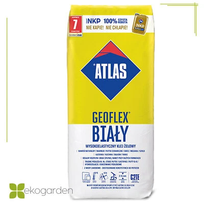 Fliesenkleber Kleber für dunklen Granit / weißen Marmor ATLAS Geoflex Weiß 25kg - Bild 1 von 4