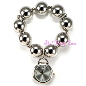 Diseñador Bohemio Grande Plata Bola Cuentas Sexy Pulsera Colgando Colgante Reloj - Imagen 1 de 4