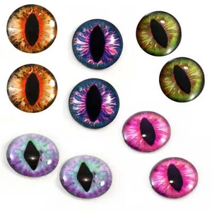 Fantasy Dragon or Cat Glass Eyes Collection Bundle Set of 10 Eyes Bulk Wholesale - Picture 1 of 9