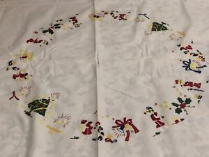 Stunning Hand Embroidered Table Cloth- New From Madagascar Featuring Xmas Design