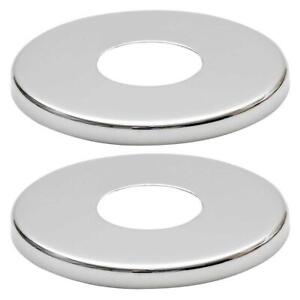 2 x Chrome Shower Tap Pipe Cover High Collar G1/2 G3/4 Steel