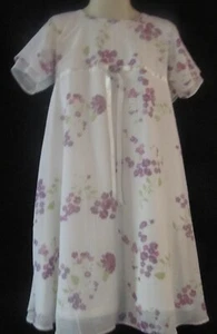 Baby Togs Short Sleeve White Dress with Purple Flowers Size 5 - Imagen 1 de 3