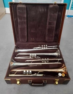 Bach Selmer quadruple trumpet case in light brown - Picture 1 of 7