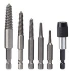 6pcs Hex Shank Screw Extractors-Tool Damaged Bolt Easy Out Drill Bit Guide Sets.