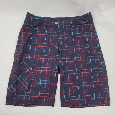 PEARL IZUMI Mens Shorts Sz M Plaid BLUE Adjustable Waist Cycling Hiking Walking - Image 1 of 4