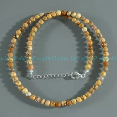 Moda 6 mm Natural Cuadro Jaspe Redondo Gemas Cuentas Joyería Collar 16-28 pulgadas Foto 1 de 4