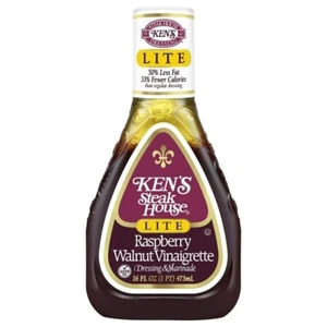 Ken's Steak House Lite Himbeere Walnuss Vinaigrette Dressing & Marinade 16 Oz. - Bild 1 von 2