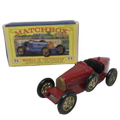 Lesney Matchbox Models Of Yesteryear No. 6 Bugatti Type 35 Red - England W/Box - Image 1 of 4