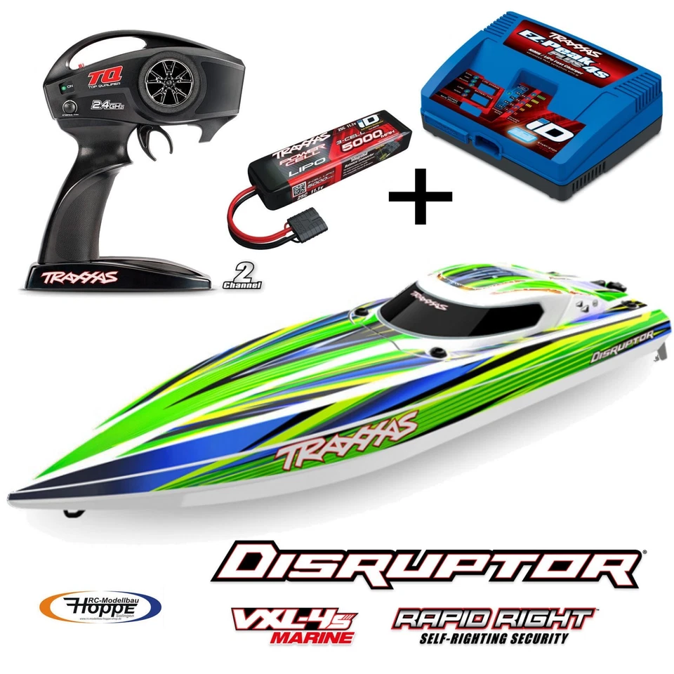 TRAXXAS TRX106064-4-GRN DISRUPTOR grün 26 Zoll V-Rumpf Boot Selbstaufrichtung