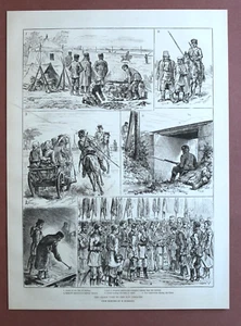 ILN87b) Grabado en madera 1887 Zar Visita Don Cosacos Rusia Unifoirm militar 27x36 - Imagen 1 de 1