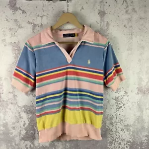 Polo Ralph Lauren Polo Shirt Women’s Y2K T-Shirt Material Towel Size L - Picture 1 of 8