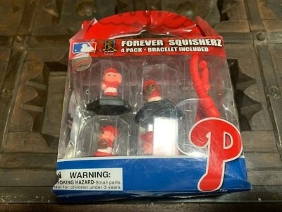 Paquete de 4 Forever Collectibles Squisherz con pulsera MLB Philadelphia Phillies Foto 1 de 4
