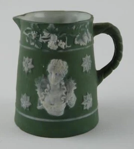 Schafer Vater Sage Green Sage Green 2.75" Ceramic Cream Pitcher Jasperware Vtg - Picture 1 of 6