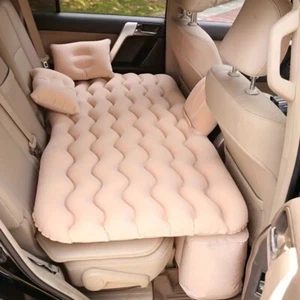 Beige Car Air Mattress for Camping – Inflatable Back Seat Bed w/ Pump for SUV - Picture 1 of 12