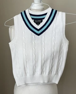 E Land Boys White Sweater Vest- 5 - Picture 1 of 3