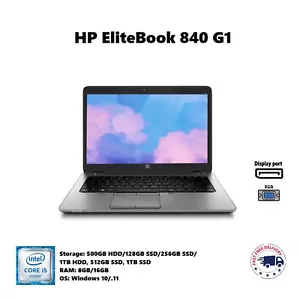 HP Elitebook 840 G1 14'' i5-4200u 1TB SSD 16GB Windows 10 11 FAST Laptop Grade B - Picture 1 of 5