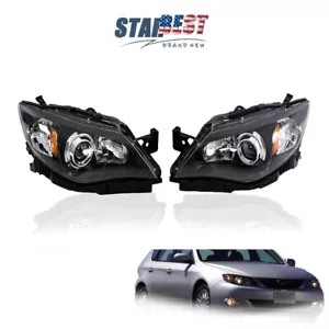 Conjunto de faros halógenos de borde negro izquierdo y derecho Subaru Imprez 2008-2011 - Imagen 1 de 14