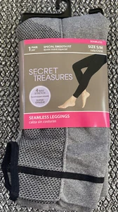 Secret Treasures Womens Seamless Leggings S/M Lt Heather Gray 4-Way Stretch NEW - Picture 1 of 5