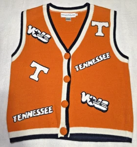 VINTAGE Tennessee Vols Sweater Vest MED UT TN Embroidered Knit Cardigan Old Logo - Picture 1 of 5