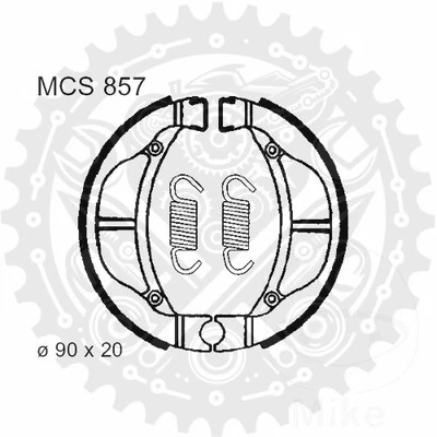 MCS857 TRW Brake Shoes inc Springs For Kawasaki KLX 110 A 2002-2024 - Image 1 of 4