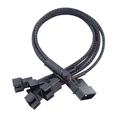 4-Port 3Pin/4Pin Power Supply Plug Cooler Cooling Fan Splitter Cable Wire For PC - Image 1 of 4