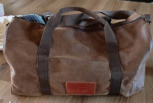 Vintage Brown Leather Pepsi Duffel Bag - Picture 1 of 8