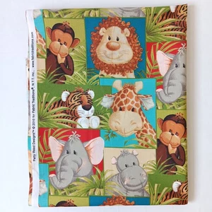 Fabric Traditions Patty Reed "Jungle Babies" Faces Cotton Quilt Fabric 1yd x 45" - Picture 1 of 9