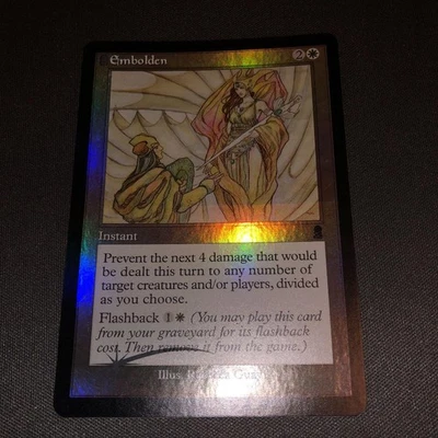 MTG Encouragement Error Card Foil Half Different Condition Played - Image 1 of 3