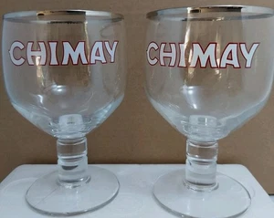 2 Chimay Silberrand Trappist Ale Bierglas Kelche 0,33 Liter PAAR TOP ZUSTAND - Bild 1 von 9