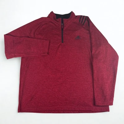 Pulôver Adidas Golf quarto de zíper masculino XL vermelho treinamento camada atlética esportivo top - Imagem 1 de 4