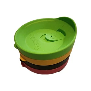 Lot of 4 Replacement 24 oz Genuine Tervis Tumbler Lids Black Green Yellow Pink - Imagen 1 de 4