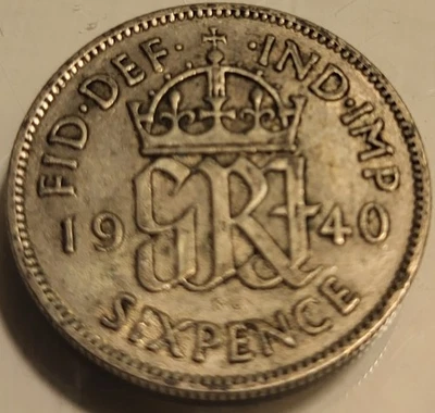 1940 Great Britain Silver Six Pence! Great Condition But You Decide! Estate Find - Image 1 of 2