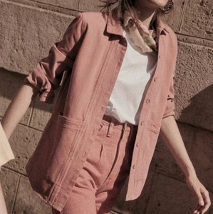 Sezane Will Jacket light pink cotton Size xs bust 36 - Picture 1 of 5
