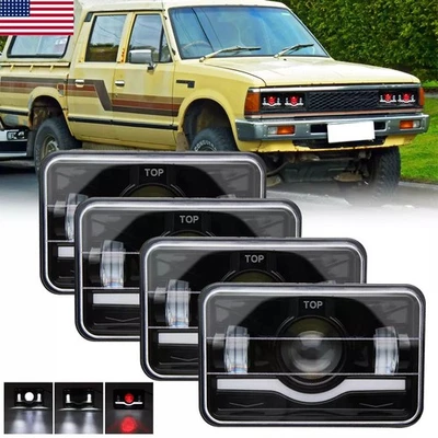 4PCS 4x6'' LED Headlights Hi/Lo DRL For 1983-1986 Nissan 720 Pickup 200SX Coupe Foto 1 de 4