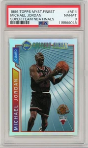 1996 Topps Mystery Finest Michael Jordan Super Team Refractor #M14 PSA 8... - Picture 1 of 2