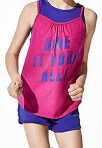 Xersion GIVE IT YOUR ALL Girls 2-pc. Pink / Purple Round Neck Tank Top XL (16) - Picture 1 of 7