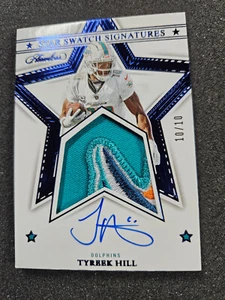 🌟 2023 Panini Flawless BLUE Tyreek Hill 4-Color Patch Auto JERSEY#10/10 Miami - Picture 1 of 5