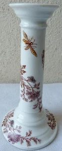 BOUGEOIR 21cm PORCELAINE LIMOGES  decor FLORAL aux insectes  - Picture 1 of 1