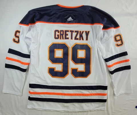 Wayne Gretzky Jersey Men Sz 54 Adidas XL Edmonton Oilers Captain Fight Strap NHL Cover