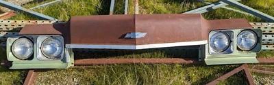 1972 CHEVROLET IMPALA HEADER PANEL HEADLIGHT BEZELS COMPLETE AS PICTURED OEM - Image 1 of 4