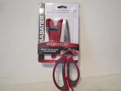 Sabatier Edgekeeper 5 In 1 Ultimate Shear with built in sharpening sleeve Red - Image 1 of 2