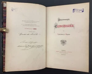 [Camoes] Theophilo [Teofilo] Braga: Bibliographia Camoniana. 1880. Signed.  - Picture 1 of 4
