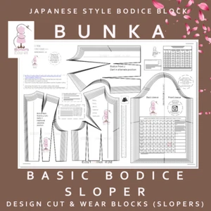 JAPANESE BUNKA FITTED BODICE BLOCK- UK, USA & EU SIZING-pattern magic! 8-22 UK - Picture 1 of 12