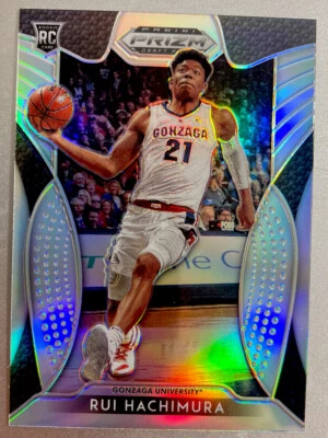 2019 Panini Prizm Silver Draft Picks Rui Hachimura Rookie Gonzaga Lakers - Image 1 of 3