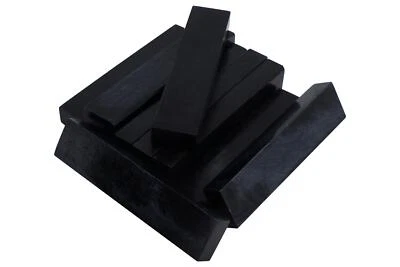 Bone Nut Blanks - Dyed Black - 2.22" x .47" x .25" - 10 pack - Image 1 of 2