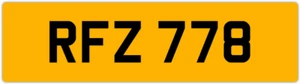 RFZ 778 R 3x3 DATELESS PRIVATE NUMBER PLATE ROB ROY RICK RYAN RUS RUSSELL RILEY - Picture 1 of 1