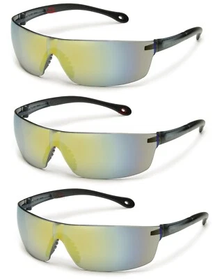 Paquete de 3 pares/paquete de gafas de sol Gateway Starlite cuadradas doradas con espejo Z87+ Foto 1 de 4