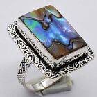 Abalone Shell Ethnic Handmade Ring Jewelry Us Size-9 R 1850
