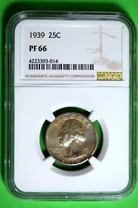 1939 NGC PF66 Washington Quarter #B27541 - Picture 1 of 2